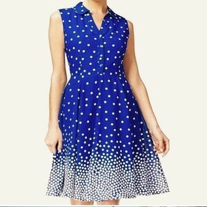 Maison Jules Blue Polka Dot Dress